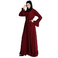 Casual frilled abaya- Maroon Casual frilled abaya- Maroon